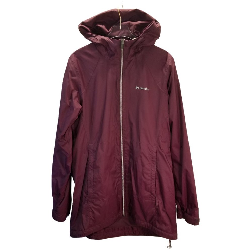 Columbia Weatherproof lined Hooded Jacket Women's SZ M  zip pockets Lightweight